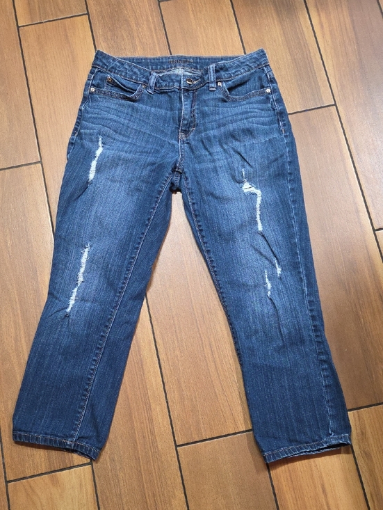 Jennifer Lopez Denim - Jennifer Lopez Blue Distressed Boyfriend Jeans